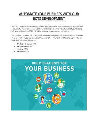 AUTOMATE YOUR BUSINESS WITH OUR BOTS DEVELOPMENT