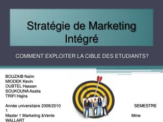 Stratégie de Marketing Intégré