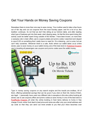 Get Your Hands on Money Saving Coupons