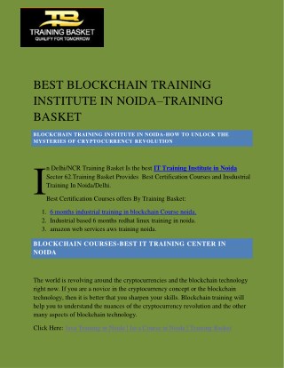 Best Blockchain Training Institute in noida 2018