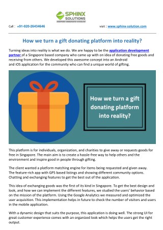 How we turn a gift donating platform into reality
