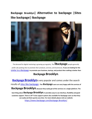 Backpage Brooklyn| Alternative to backpage |Sites like backpage| ibackpage