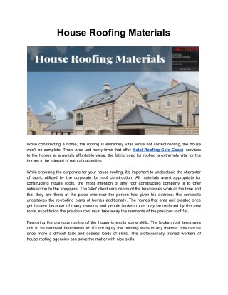 House Roofing Materials