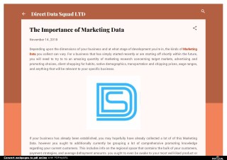 The Importance of Marketing Data