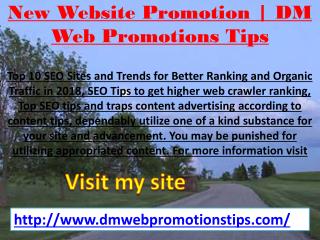 New Website Promotion | DM Web Promotions Tips