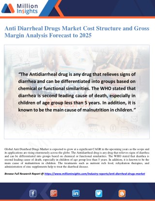 Anti Diarrheal Drugs Market Size, Status and Forecast 2025