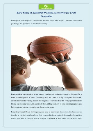 Basic Guide of Basketball Workout Accessories for Youth Generation