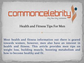 Health and Fitness Tips For Men