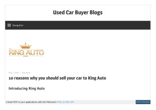 10 reasons why you should sell your car to King Auto