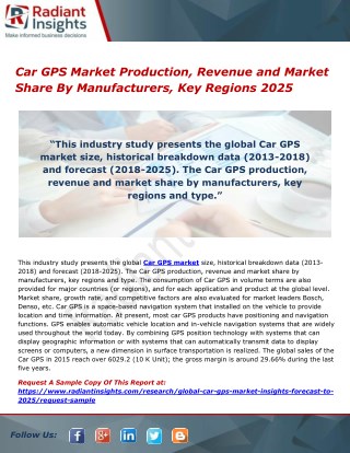 Car GPS Market Production, Revenue and Market Share By Manufacturers, Key Regions 2025