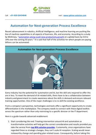 Automation for next generation process excellence