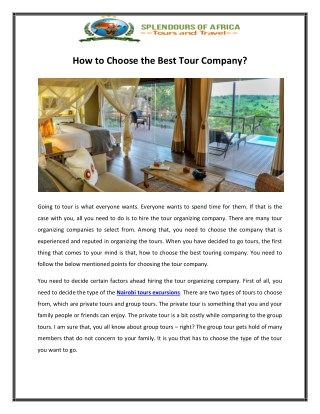 How to Choose the Best Tour Company?