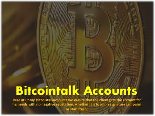 Legendary Account | Bitcointalk Accounts