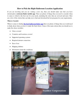 How to Pick the Right Bathroom Location Application