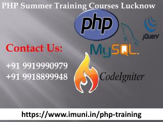 Follow Seriously Your Career With PHP Summer Training Courses Lucknow