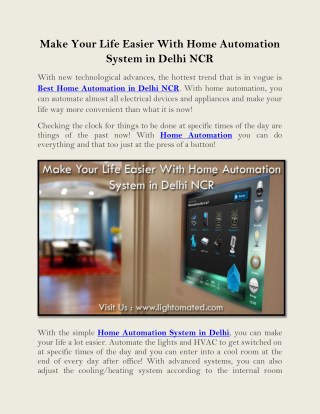 Make Your Life Easier With Home Automation System in Delhi NCR