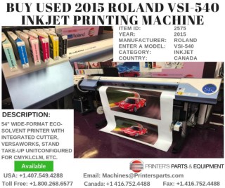 Buy Used 2015 Roland VSI-540 InkJet Printing Machine