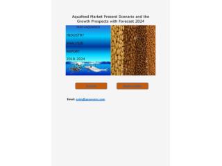 Aquafeed Market Growth Rate, Developing Trends, Manufacturers, Countries and End User, Global Forecast To 2024