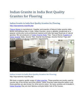 Indian Granite in India Best Quality Granites for Flooring