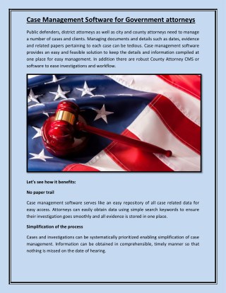 Case Management Software for Government attorneys
