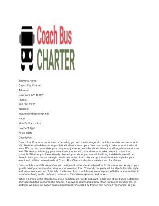 Coach Bus Charter