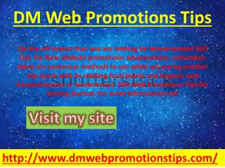DM Web Promotions Tips