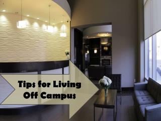 Tips for Living Off Campus