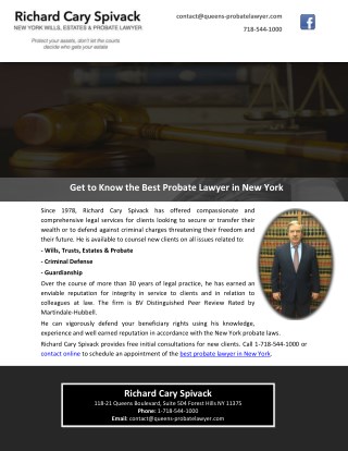 Get to Know the Best Probate Lawyer in New York