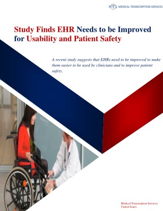 Study Finds EHR Needs to be Improved for Usability and Patient Safety