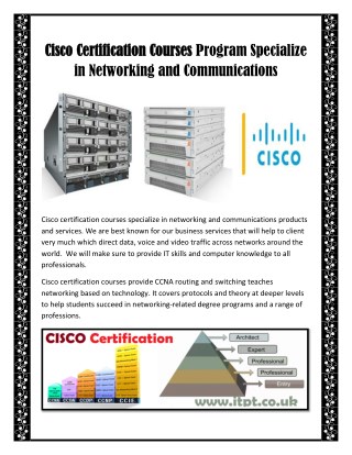 Cisco Certification Courses Program Specialize in Networking and Communications