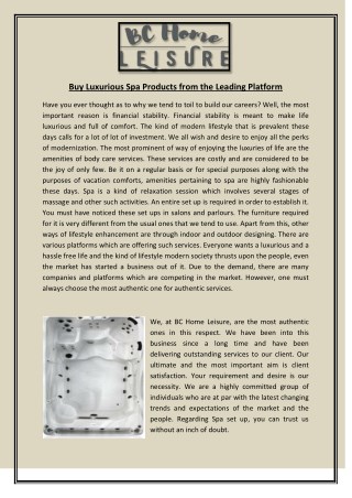 Buy Luxurious Spa Products from the Leading Platform