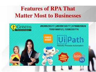 Features of RPA That Matter Most to Businesses