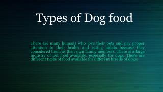 Types of Dog food