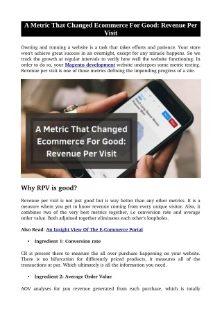 A Metric That Changed Ecommerce For Good: Revenue Per Visit