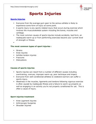Sport injuries Surgery in Pune|India