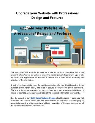 Upgrade your Website with Professional Design and Features