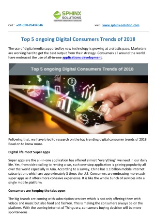 Top 5 ongoing Digital Consumers Trends of 2018