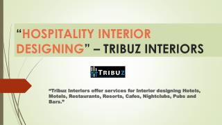 hospitality Interior Designing services by Tribuz Interiors