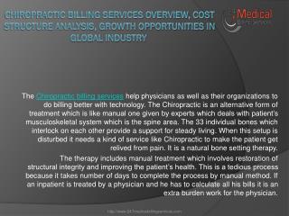 Chiropractic Billing Services Overview, Cost Structure Analysis, Growth Opportunities in Global Industry