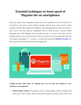 Essential techniques to boost speed of Magento site on smartphones