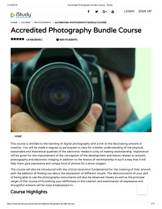 Accredited Photography Bundle Course - istudy
