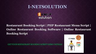 Know the Benefits of using Online Restaurant Booking Software | Online Restaurant Booking Script | i-netsolution