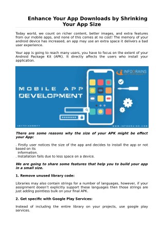Enhance Your App Downloads by Shrinking Your App Size