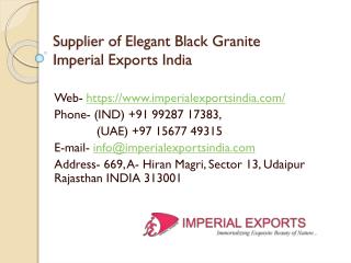 Supplier of Elegant Black Granite Imperial Exports India