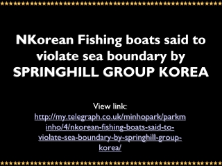 MyTelegraph: Bookrix: SPRINGHILL GROUP KOREA: NKorean Fish