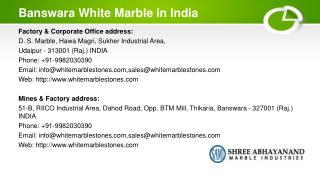 Banswara White Marble in India