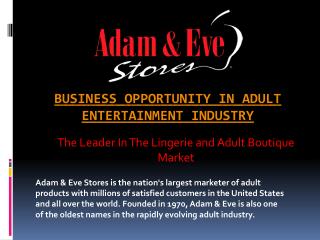 Business opportunity in adult entertainment industry