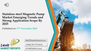 Stainless steel Magnetic Pump Market Emerging Trends and Strong Application Scope By 2025