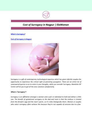 Cost of Surrogacy in Nagpur | ElaWoman