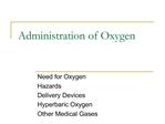 Administration of Oxygen